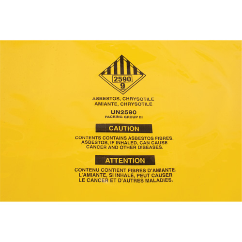 Hazardous Waste Liners, Asbestos, 40" L x 26" W, 3 mils CSL Industriel Inc.