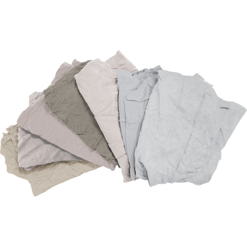 Recycled Material Wiping Rags, Cotton, White, 25 lbs. CSL Industriel Inc.