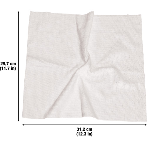 Chiffons lavables pour le nettoyage, Microfibre, Blanc CSL Industriel Inc.