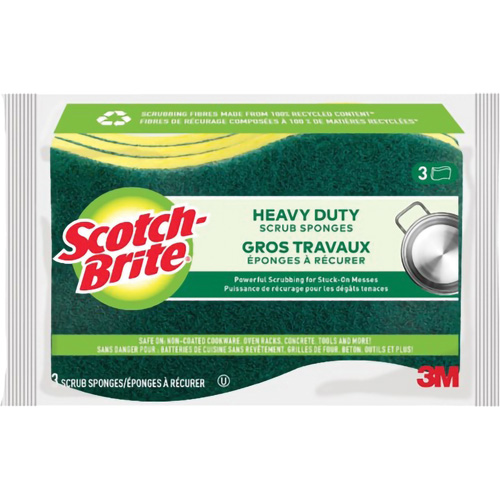 Scotch-Brite&reg; Heavy Duty Scrub Sponge, Scrubbing, 2-3/5" W x 4-2/5" L CSL Industriel Inc.