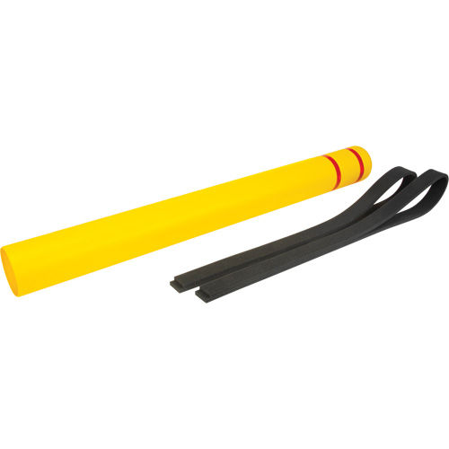 Capuchon en poly&eacute;thyl&egrave;ne pour borne de protection, 4-1/2" dia. x 52" l, Rouge/Jaune CSL Industriel Inc.