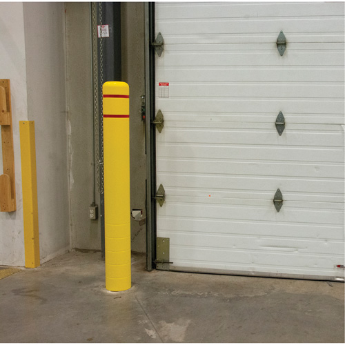 Capuchon en poly&eacute;thyl&egrave;ne pour borne de protection, 4-1/2" dia. x 52" l, Rouge/Jaune CSL Industriel Inc.