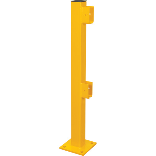 End Post for Light-Duty Guard Rails, Steel, 42" H, Safety Yellow CSL Industriel Inc.