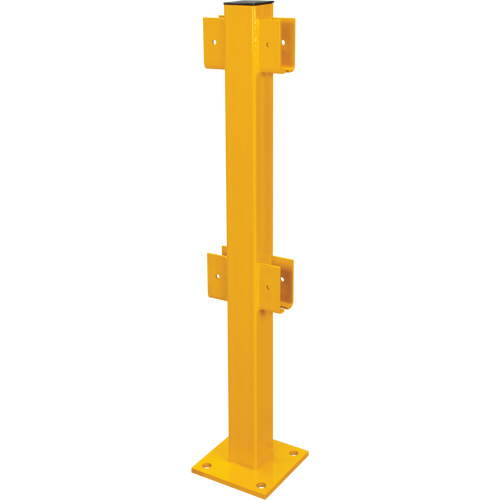 Poteau en ligne pour garde-corps l&eacute;gers, Acier, 42" h, Jaune s&eacute;curit&eacute; OSHA CSL Industriel Inc.