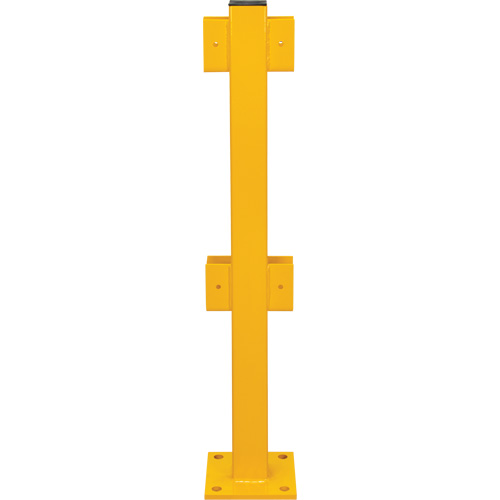Poteau en ligne pour garde-corps l&eacute;gers, Acier, 42" h, Jaune s&eacute;curit&eacute; OSHA CSL Industriel Inc.