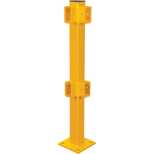 Corner Post for Light-Duty Guard Rails, Steel, 42" H, Safety Yellow CSL Industriel Inc.