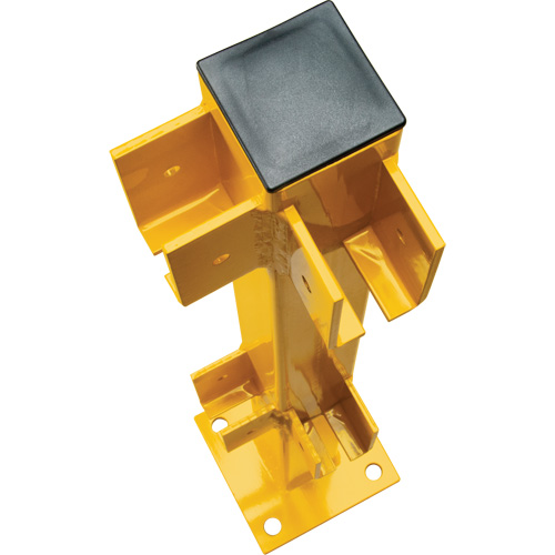 Corner Post for Light-Duty Guard Rails, Steel, 42" H, Safety Yellow CSL Industriel Inc.