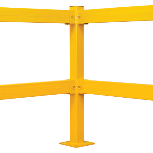 Corner Post for Light-Duty Guard Rails, Steel, 42" H, Safety Yellow CSL Industriel Inc.