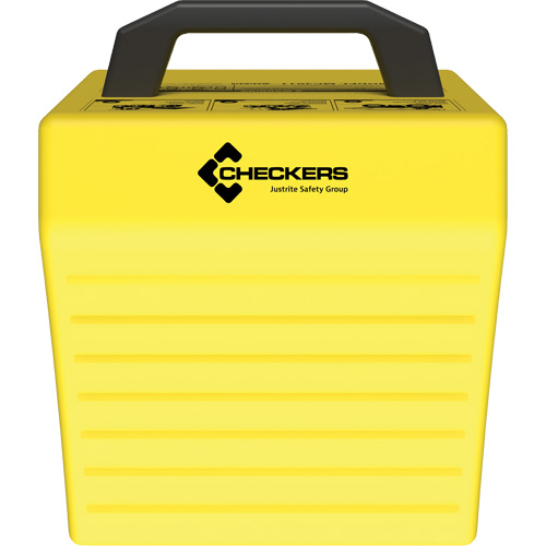 Cale de roue ultra-robuste pour l'exploitation mini&egrave;re Checkers Safety sans support, PEHD, Jaune, 14-1/2" la x 17-1/2" p x 16" h CSL Industriel Inc.