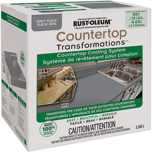 Syst&egrave;me de rev&ecirc;tement mouchet&eacute; pour comptoir Countertop Transformations, 2,37 L, Trousse, Molleton gris CSL Industriel Inc.