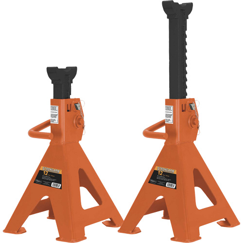 872B Jack Stands, Locking Handle/Ratchet, 12 Ton(s) Capacity, 19-1/4" - 28-1/3" H CSL Industriel Inc.