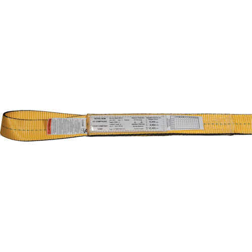 &eacute;lingues de levage en nylon, Pli Simple, Oeillet double, Type 3, 1" la x 3' lo, Limite de charge verticale 1600 lb CSL Industriel Inc.