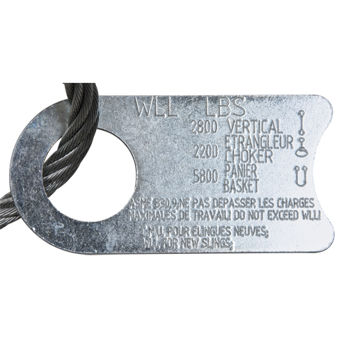 Wire Rope Lifting Sling - Eye & Eye Galvanized CSL Industriel Inc.