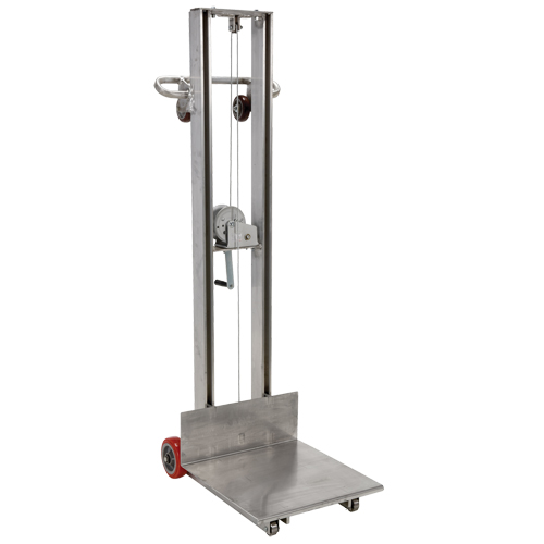Empileur &agrave; plateforme, M&eacute;canisme Treuil manuel, Capacit&eacute; de 400 lb, Levage max de 58" CSL Industriel Inc.