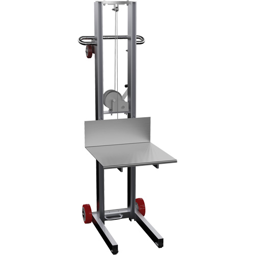 Empileur &agrave; plateforme, M&eacute;canisme Treuil manuel, Capacit&eacute; de 400 lb, Levage max de 58" CSL Industriel Inc.