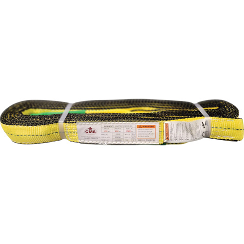 Polyester Web Sling, Double Ply, Twisted Eye, Type 4, 2" W x 20' L, 6400 lbs. Vertical Cap. CSL Industriel Inc.