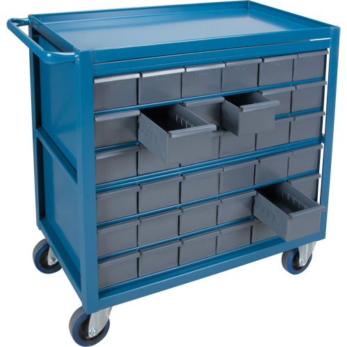 Chariot &agrave; tablette avec tiroir, 1200 lb Capacit&eacute;, Acier, 18" x la, 35" x ha, 36" p, Roues en Caoutchouc, Enti&egrave;rement soud&eacute;, 36 tirroirs CSL Industriel Inc.