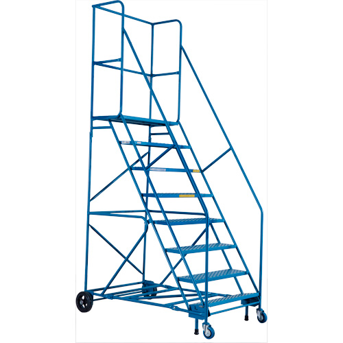 Escabeau roulant certifi&eacute; CSA avec marche verrouillable, 8 marches, Largeur de la marche 30", Hauteur de la plateforme 72", Acier CSL Industriel Inc.