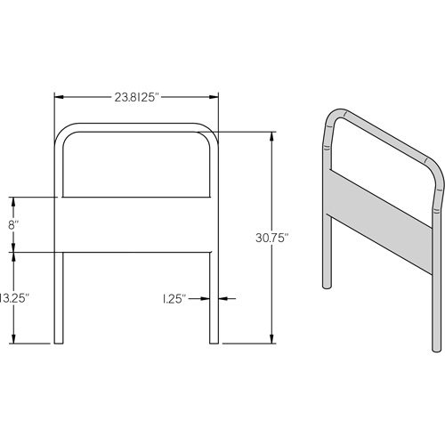 24" Chrome Handle for Platform Truck CSL Industriel Inc.