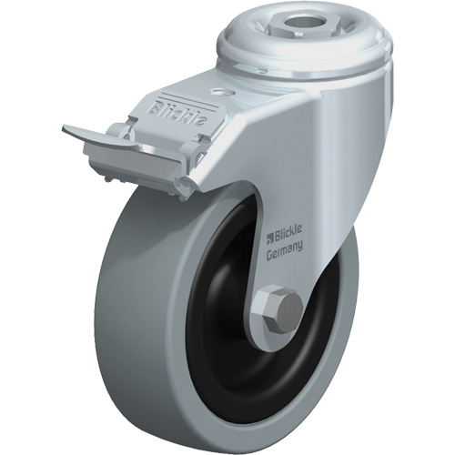 Roulette pour usage l&eacute;ger, Pivotant avec frein, 4" (101,6 mm), Caoutchouc plein, 242 lb (110 kg) CSL Industriel Inc.