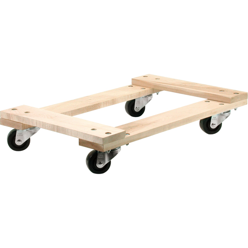 Wood Dollies - Medium-Duty, Polyolefin Wheels, 900 lbs. Capacity, 18" W x 30" D x 7" H CSL Industriel Inc.
