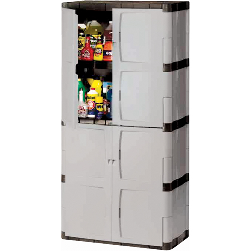 Heavy-Duty Cabinets, Plastic, 3 Shelves, 72" H x 36" W x 18" D, Mica and Charcoal CSL Industriel Inc.