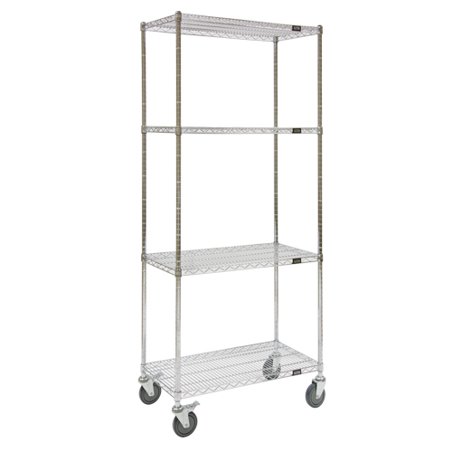 Wire Shelf Cart, Chrome Plated, 36" x 80" x 18", 800 lbs. Capacity CSL Industriel Inc.