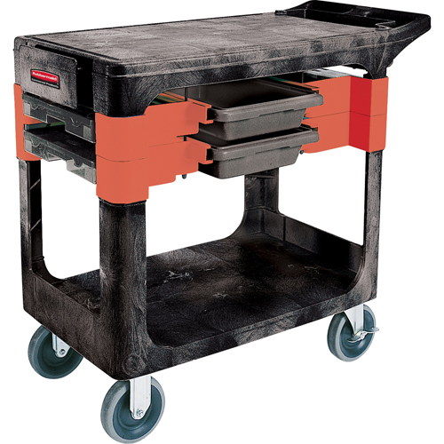 Chariots &agrave; outils d'entretien, 2 tiroirs, 38" lo x 19-1/4" la x 33-3/8" h, Noir CSL Industriel Inc.