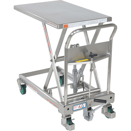 Hydraulic Scissor Lift Table, 31-1/2" L x 19-1/2" W, Stainless Steel, 550 lbs. Capacity CSL Industriel Inc.