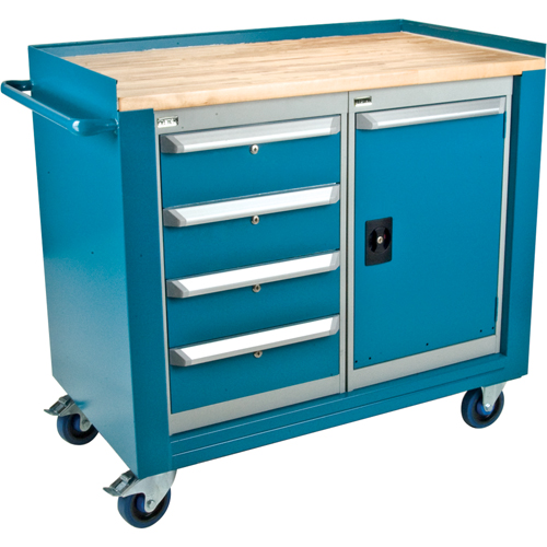 Industrial Duty Mobile Service Workbenches, Wood Surface CSL Industriel Inc.
