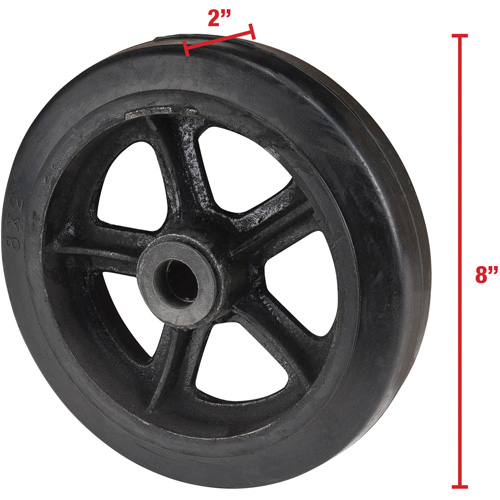 Roue en caoutchouc moul&eacute;, 8" (203 mm) dia. x 2" (51 mm) la, Capacit&eacute; de 400 lb (181 kg) CSL Industriel Inc.