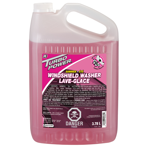Liquide lave-glace d'&eacute;t&eacute; Turbo Power avec nettoyant pour taches d'insectes, Cruche, 3,78 L CSL Industriel Inc.