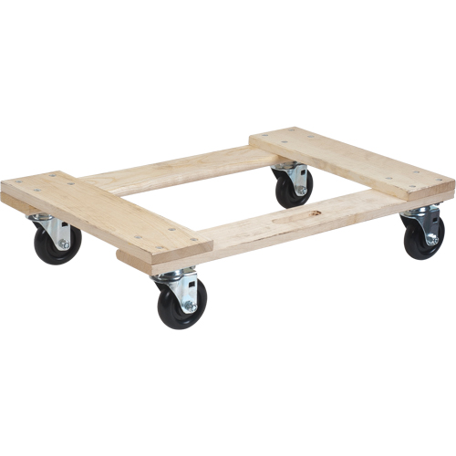 Hardwood Dolly, Polyolefin Wheels, 900 lbs. Capacity, 18" W x 24" D x 7" H CSL Industriel Inc.