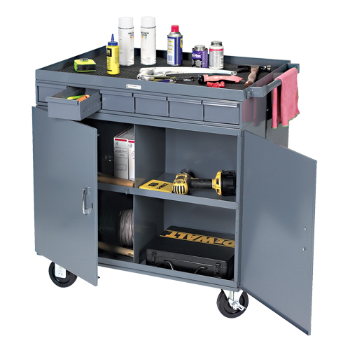 Heavy-Duty Two-Sided Mobile Work Station, 1200 lbs. Capacity, Steel, 34" x W, 34" x H, 24" D, All-Welded, 6 Drawers CSL Industriel Inc.
