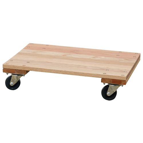 Solid Platform Wood Dolly, Rubber Wheels, 900 lbs. Capacity, 16" W x 24" D x 6" H CSL Industriel Inc.