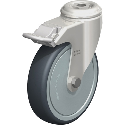 Roulette en &eacute;lastom&egrave;re thermoplastique acier inoxydable, Pivotant avec frein, Diam&egrave;tre 5" (127 mm), Capacit&eacute; 265 lb (120 kg) CSL Industriel Inc.