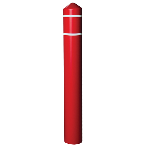 Smooth Bollard Cover With Reflective Stripes, 8" Dia. x 56" L, Red CSL Industriel Inc.