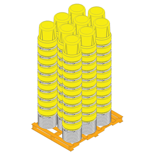 Nestable Polyethylene Drum, 10 US gal (8.33 imp. gal.), Open Top, Yellow CSL Industriel Inc.