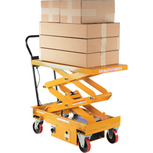 DC Powered Hydraulic Scissor Lift Elevating Cart, Steel, 39-3/4" L x 20-1/2" W, 1000 lbs. Capacity CSL Industriel Inc.