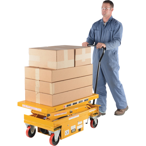 DC Powered Hydraulic Scissor Lift Elevating Cart, Steel, 39-3/4" L x 20-1/2" W, 1000 lbs. Capacity CSL Industriel Inc.