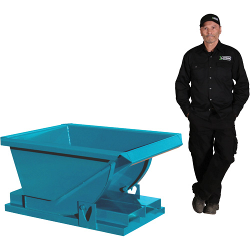 Conteneur autobasculeur, Acier, 1/4 vg³, Bleu CSL Industriel Inc.