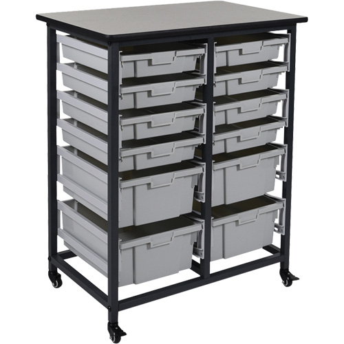 Mobile Bin Storage Unit, Single-sided, 12 bins, 30-3/4" W x 20" D x 37-1/2" H CSL Industriel Inc.
