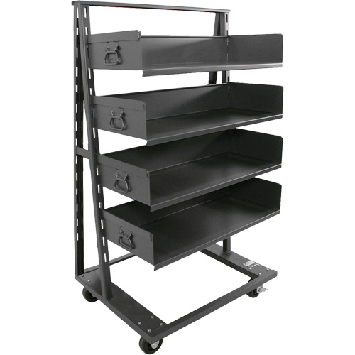 Single-Sided Heavy Duty A-Frame Cart with 4 Large Trays, 38" x 25" x 63", 2500 lbs. Capacity CSL Industriel Inc.