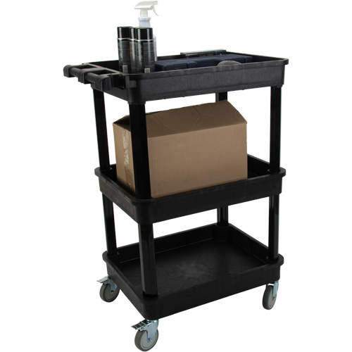 Chariot utilitaire avec tablette &agrave; bordure profonde, 3 tiers, 19" x 39-1/2" x 28-1/4", Capacit&eacute; 330 lb CSL Industriel Inc.