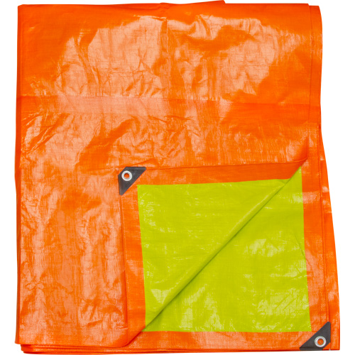 High-Visibility Heavy-Duty Woven Tarp, Polyethylene, Green/Orange, 16' x 20' x 12 mils CSL Industriel Inc.