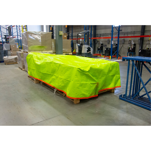 High-Visibility Heavy-Duty Woven Tarp, Polyethylene, Green/Orange, 16' x 20' x 12 mils CSL Industriel Inc.