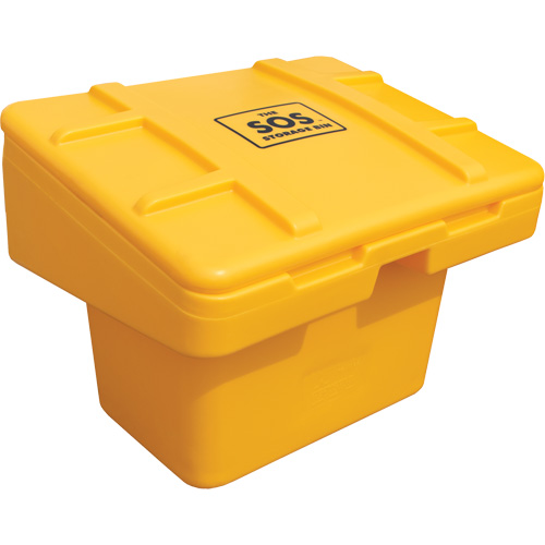 Contenants pour sel & sable SOS, Avec Moraillon, 30" x 24" x 24", 5,5 pi³, Jaune CSL Industriel Inc.