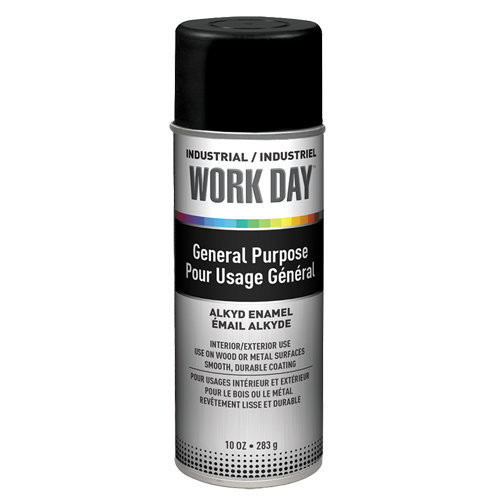Industrial Work Day Paint, Black, Very Flat, 10 oz., Aerosol Can CSL Industriel Inc.