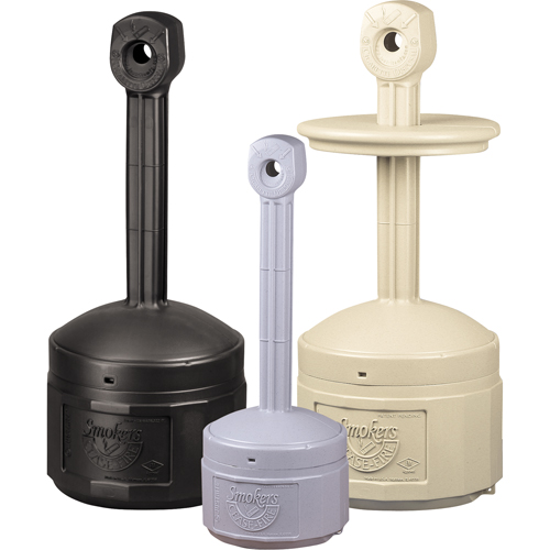Smokers Cease-Fire&reg; Cigarette Butt Receptacle, Free-Standing, Plastic, 1 US gal. Capacity, 30" Height CSL Industriel Inc.
