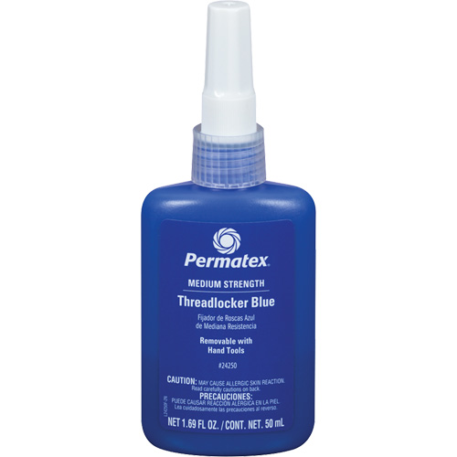 Adh&eacute;sif frein-filet &agrave; adh&eacute;rence amovible, Bleu, Moyen, 50 ml, Bouteille CSL Industriel Inc.